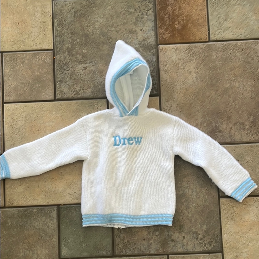 Drew Kids White and Blue Hoodie
